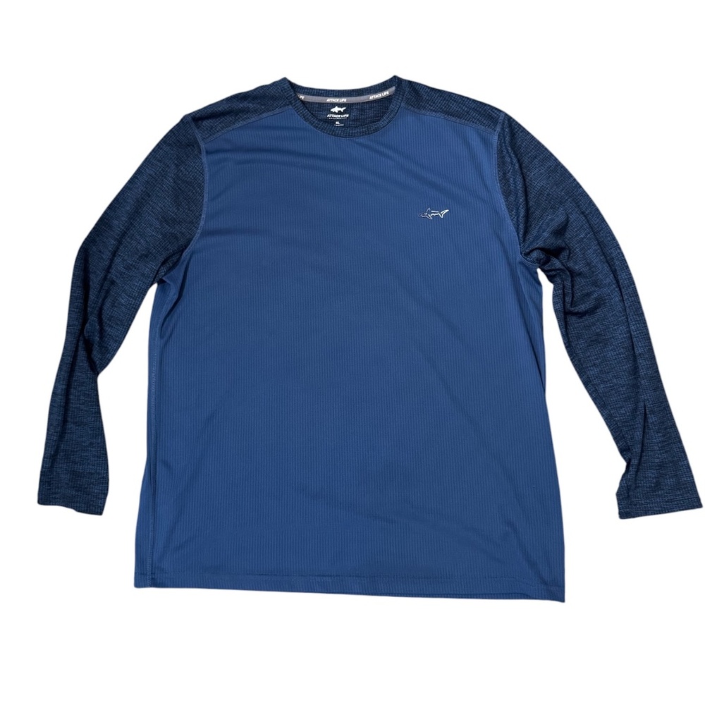 Greg Norman "Attack Life" long sleeve‎ performance shirt XL Blue Activewear